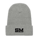 Embroidered SM Logo Waffle Beanie - Blk