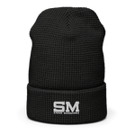 SM Embroidered Waffle Beanie - Wht