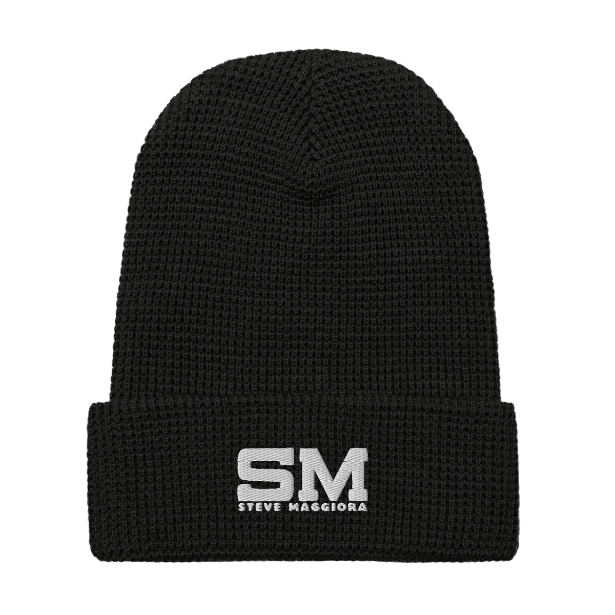 SM Embroidered Waffle Beanie - Wht