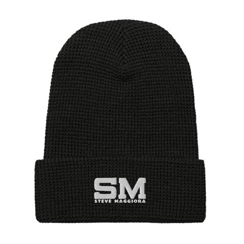 SM Embroidered Waffle Beanie - Wht