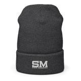 SM Embroidered Waffle Beanie - Wht