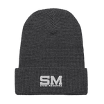 SM Embroidered Waffle Beanie - Wht