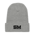 Embroidered SM Logo Waffle Beanie - Blk