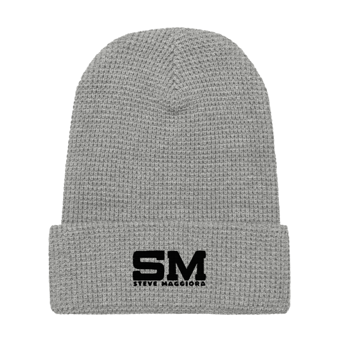 Embroidered SM Logo Waffle Beanie - Blk