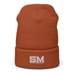 SM Embroidered Waffle Beanie - Wht
