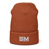 SM Embroidered Waffle Beanie - Wht