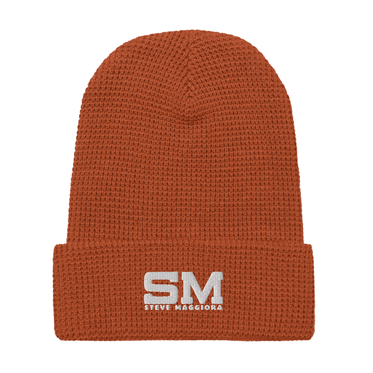 SM Embroidered Waffle Beanie - Wht